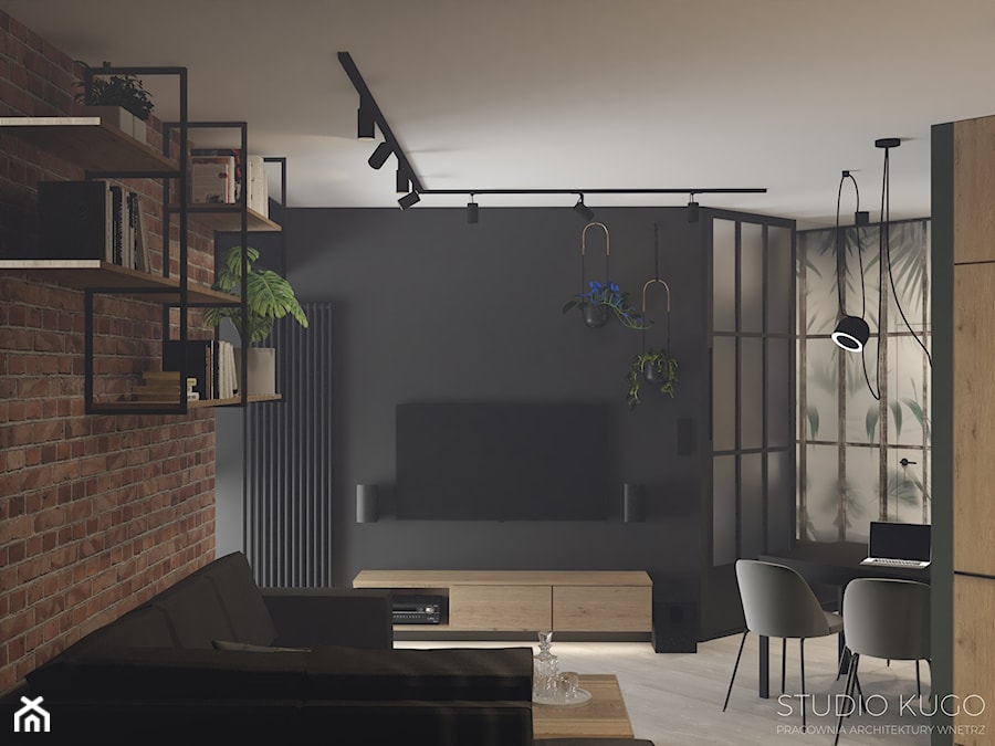 Mieszkanie w Sosnowcu | Nowa Kielecka - Salon, styl industrialny - zdjęcie od STUDIO KUGO