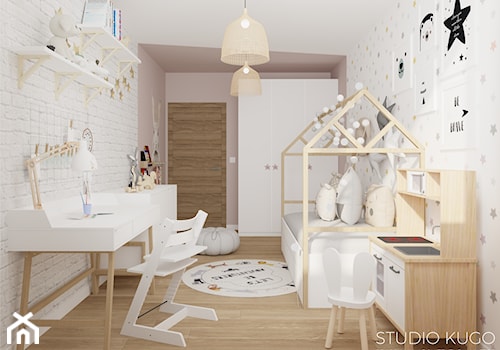 Mieszkanie w Katowicach | II | Bytkowska Park - Średni biały szary pokój dziecka dla dziecka dla nastolatka dla dziewczynki - zdjęcie od STUDIO KUGO