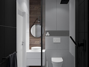 Dom w Modlniczce - Mała bez okna z punktowym oświetleniem łazienka, styl nowoczesny - zdjęcie od STUDIO KUGO
