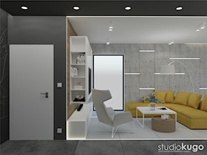 Dom w Siewierzu - Średni czarny szary salon, styl nowoczesny - zdjęcie od STUDIO KUGO