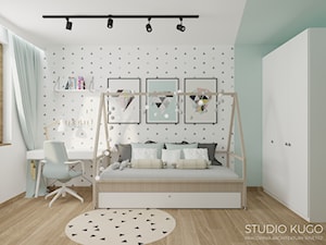 Mieszkanie w Katowicach | II | Bytkowska Park - Średni biały szary pokój dziecka dla nastolatka dla chłopca dla dziewczynki - zdjęcie od STUDIO KUGO