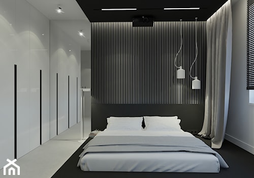 Mieszkanie w Katowicach | I | Bytkowska Park - Średnia szara sypialnia, styl minimalistyczny - zdjęcie od STUDIO KUGO