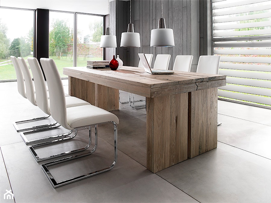 drewniany stół DALTON i nowoczesne krzesła - zdjęcie od MEBEL4U.PL
