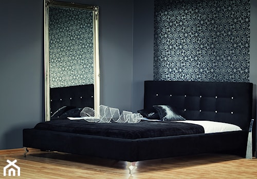 Mała szara sypialnia, styl glamour - zdjęcie od MEBEL4U.PL