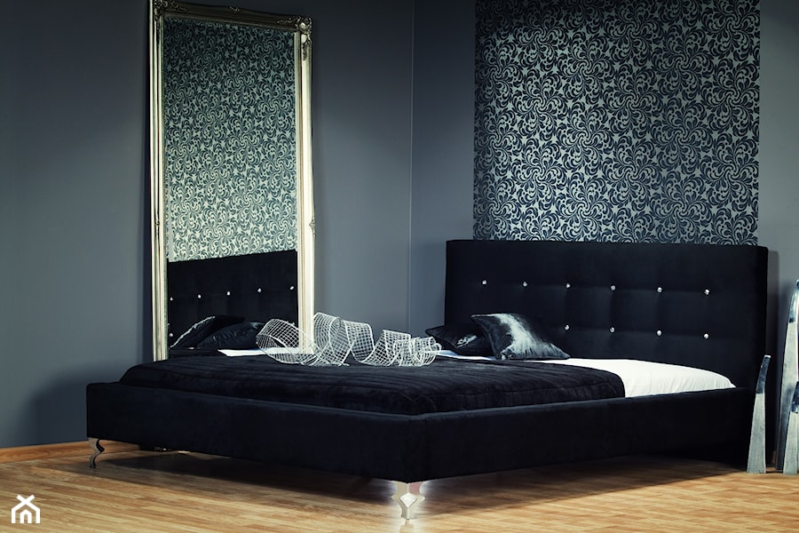 Mała szara sypialnia, styl glamour - zdjęcie od MEBEL4U.PL