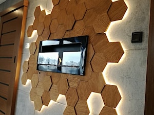 Drewniane panele ścienne SkotiWood - Salon, styl nowoczesny - zdjęcie od SkotiWood