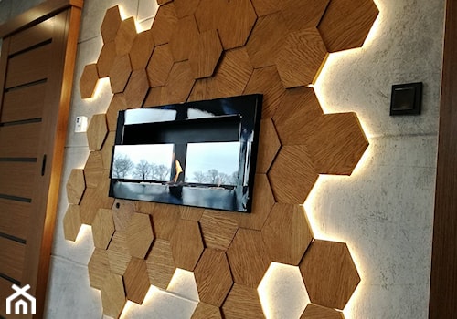 Drewniane panele ścienne SkotiWood - Salon, styl nowoczesny - zdjęcie od SkotiWood