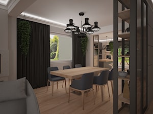 Dom jednopiętrowy - Średnia biała jadalnia w salonie, styl industrialny - zdjęcie od DemoDesign Jacek Staniszewski Studio projektowania wnętrz