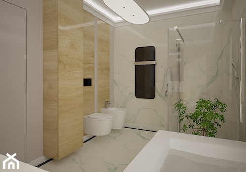 Dom jednopiętrowy - Średnia bez okna z marmurową podłogą łazienka, styl tradycyjny - zdjęcie od DemoDesign Jacek Staniszewski Studio projektowania wnętrz