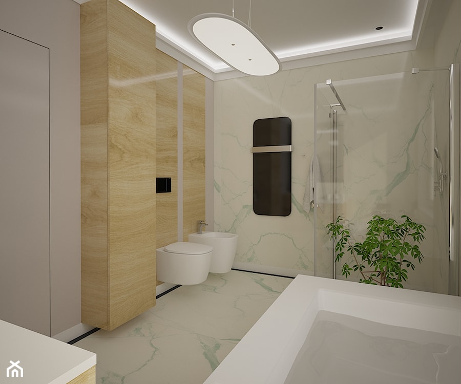 Dom jednopiętrowy - Średnia bez okna z marmurową podłogą łazienka, styl tradycyjny - zdjęcie od DemoDesign Jacek Staniszewski Studio projektowania wnętrz
