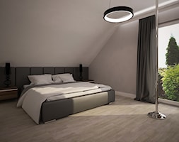 Dom jednopiętrowy na przedmieściach - Średnia biała szara sypialnia na poddaszu, styl nowoczesny - zdjęcie od DemoDesign Jacek Staniszewski Studio projektowania wnętrz - Homebook
