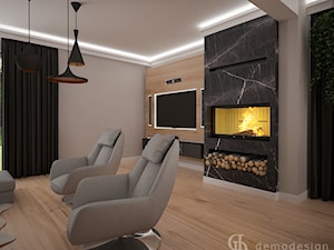 Dom jednopiętrowy - Duży szary salon, styl industrialny - zdjęcie od DemoDesign Jacek Staniszewski Studio projektowania wnętrz