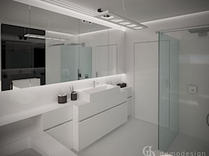 Stylowe salony kąpielowe - Średnia bez okna z lustrem łazienka, styl minimalistyczny - zdjęcie od DemoDesign Jacek Staniszewski Studio projektowania wnętrz