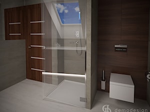 Stylowe salony kąpielowe - Mała na poddaszu łazienka z oknem, styl tradycyjny - zdjęcie od DemoDesign Jacek Staniszewski Studio projektowania wnętrz