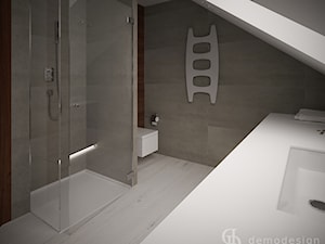 Stylowe salony kąpielowe - Średnia na poddaszu z marmurową podłogą łazienka z oknem, styl tradycyjny - zdjęcie od DemoDesign Jacek Staniszewski Studio projektowania wnętrz