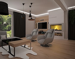 Dom jednopiętrowy - Średni szary salon, styl industrialny - zdjęcie od DemoDesign Jacek Staniszewski Studio projektowania wnętrz - Homebook