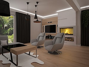 Dom jednopiętrowy - Średni szary salon, styl industrialny - zdjęcie od DemoDesign Jacek Staniszewski Studio projektowania wnętrz