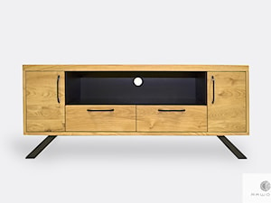 Szafka RTV dębowa w industrialnym stylu do salonu JORGEN - zdjęcie od RaWood Premium Furniture