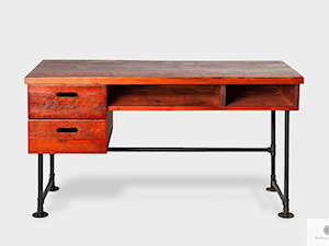 Industrialne biurko z drewna litego do pokoju gabinetu DENAR - zdjęcie od RaWood Premium Furniture