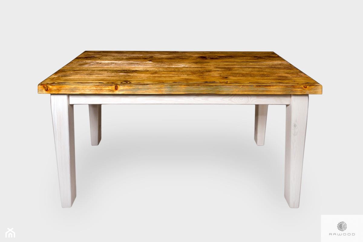 Drewniany stół z drewna palonego i bielonego do jadalni BURN - zdjęcie od RaWood Premium Furniture - Homebook