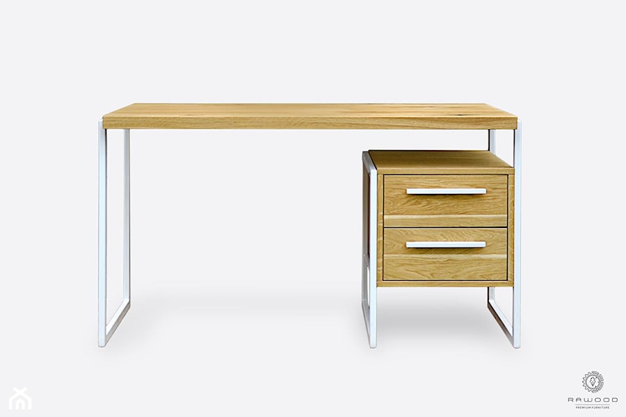 Biurko industrialne drewniane z metalowymi nogami do biura GERDA - zdjęcie od RaWood Premium Furniture