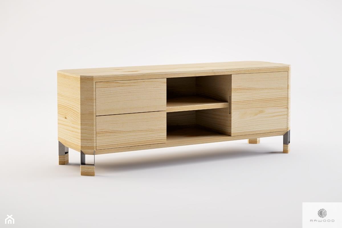 Szafka RTV z szufladami z drewna litego do salonu BRISTOL - zdjęcie od RaWood Premium Furniture - Homebook