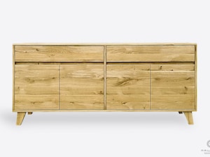 Komoda drewniana dębowa 2 szuflady i 2 szafki NESS I - zdjęcie od RaWood Premium Furniture