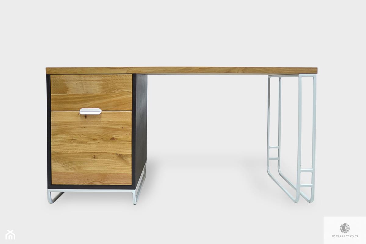 Nowoczesne biurko drewniane do gabinetu biura DENIS - zdjęcie od RaWood Premium Furniture - Homebook