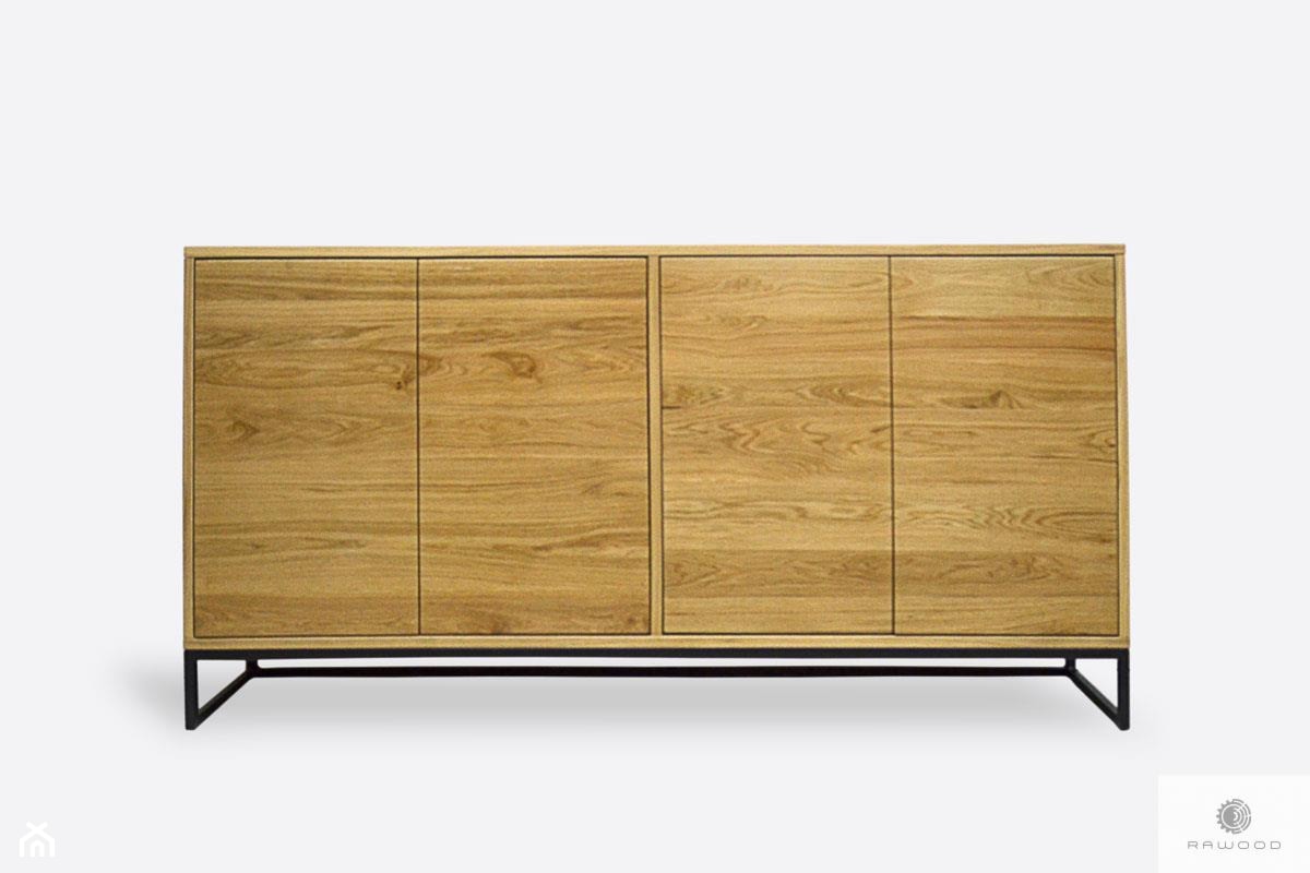 Dębowa komoda z szafkami z drewna litego i metalu MERIS I - zdjęcie od RaWood Premium Furniture - Homebook