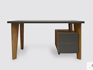 Designerskie biurko drewniane z kontenerkiem GRAND - zdjęcie od RaWood Premium Furniture