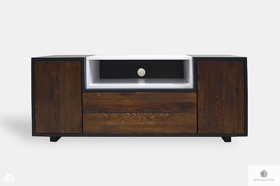 Szafka RTV pod telewizor drewniana nowoczesna do salonu BERGEN - zdjęcie od RaWood Premium Furniture