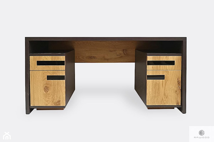 Dębowe biurko nowoczesne z litego drewna do gabinetu LAGOS - zdjęcie od RaWood Premium Furniture