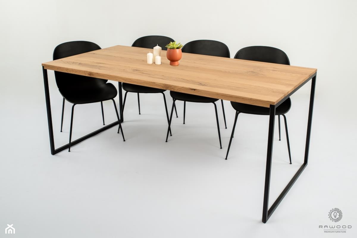 Elegancki stół z litego drewna dębowego do jadalni salonu NESCA II - zdjęcie od RaWood Premium Furniture - Homebook