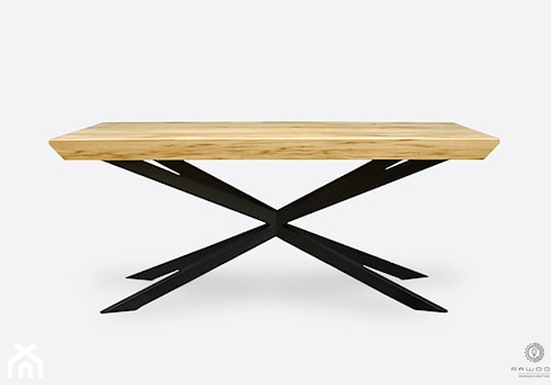 Stół dębowy loft na metalowych nogach do jadalni DEVON - zdjęcie od RaWood Premium Furniture