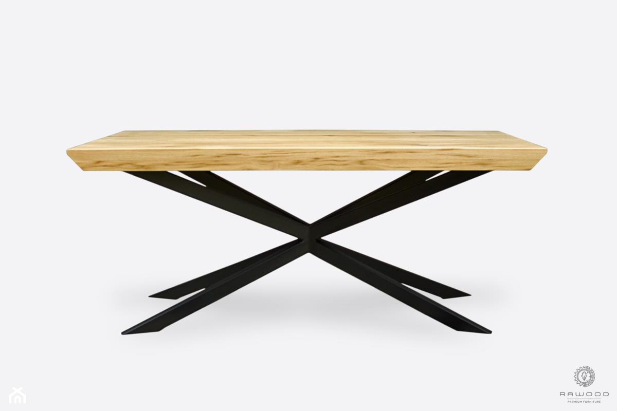 Stół dębowy loft na metalowych nogach do jadalni DEVON - zdjęcie od RaWood Premium Furniture - Homebook