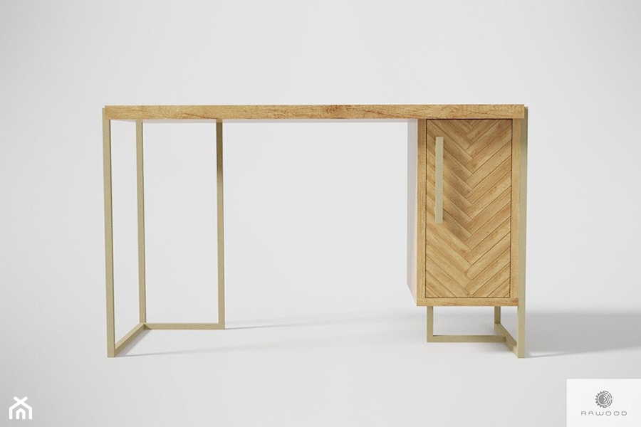 Nowoczesne biurko z litego drewna dębowego CARIN I - zdjęcie od RaWood Premium Furniture