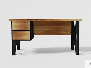 Nowoczesne dębowe biurko na metalowych nogach GORAN - zdjęcie od RaWood Premium Furniture
