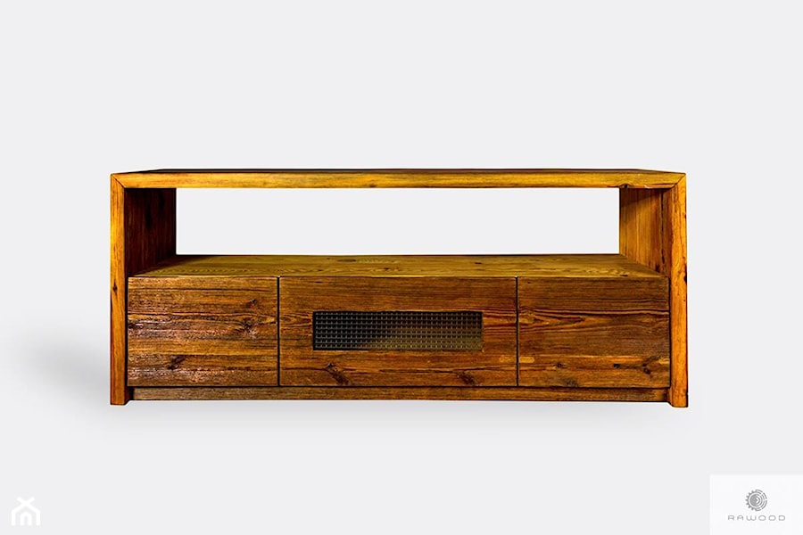 Szafka pod telewizor ze starego drewna litego do salonu AMBER - zdjęcie od RaWood Premium Furniture