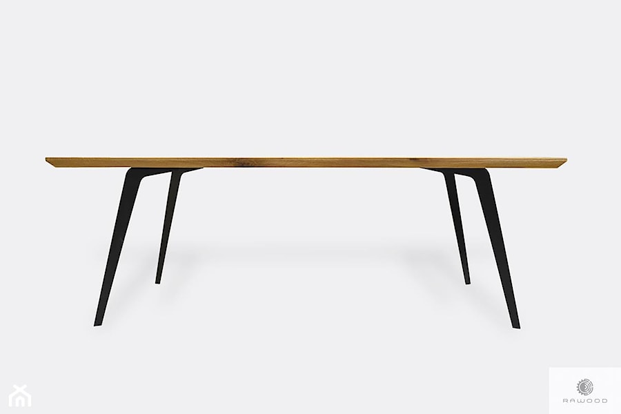 Stół dębowy z metalowymi nogami z litego drewna do jadalni VITA II - zdjęcie od RaWood Premium Furniture