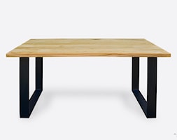 Industrialny stół dębowy z czarnymi metalowymi nogami WESTA - zdjęcie od RaWood Premium Furniture - Homebook