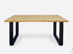 Industrialny stół dębowy z czarnymi metalowymi nogami WESTA - zdjęcie od RaWood Premium Furniture