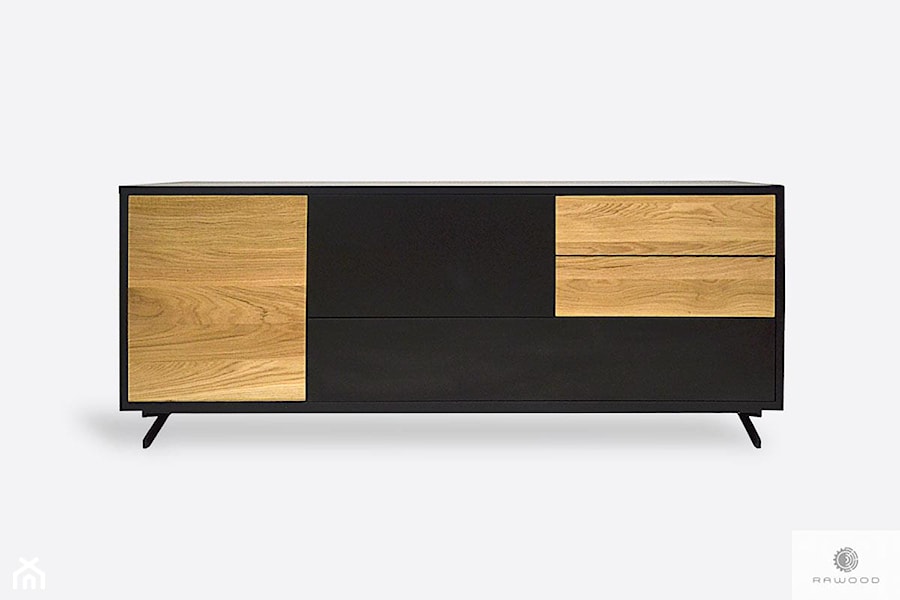 Nowoczesna drewniana szafka RTV pod telewizor do salonu CARLA - zdjęcie od RaWood Premium Furniture