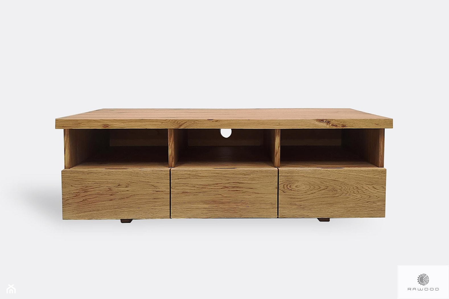 Nowoczesna szafka RTV z drewna litego do salonu pokoju DENAR - zdjęcie od RaWood Premium Furniture - Homebook