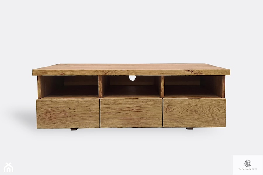 Nowoczesna szafka RTV z drewna litego do salonu pokoju DENAR - zdjęcie od RaWood Premium Furniture