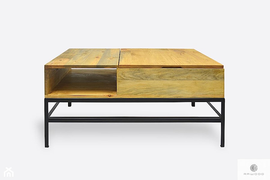 Drewniany stolik kawowy z podnoszonym blatem do salonu ASTOR - zdjęcie od RaWood Premium Furniture