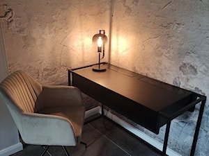 Biurko industrialne konsola loft z drewna i metalu z szufladami BRAN - zdjęcie od RaWood Premium Furniture