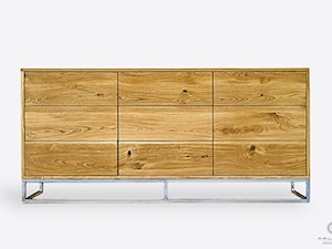 Komoda dębowa z szufladami na metalowej podstawie MERIS III - zdjęcie od RaWood Premium Furniture