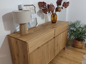 Komoda drewniana dębowa 2 szuflady i 2 szafki NESS I - zdjęcie od RaWood Premium Furniture