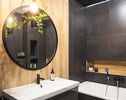 _07 - Mała bez okna z lustrem łazienka, styl minimalistyczny - zdjęcie od Pracownia Projektowa Natalia Kedzior - Homebook