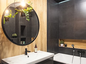 _07 - Mała bez okna z lustrem łazienka, styl minimalistyczny - zdjęcie od Pracownia Projektowa Natalia Kedzior